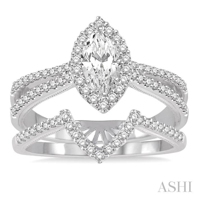 Marquise Shape Diamond Wedding Set