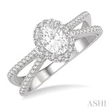 Oval Shape Semi-Mount Diamond Engagement Ring