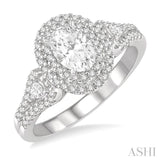 Oval Shape Semi-Mount Diamond Engagement Ring