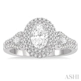 Oval Shape Semi-Mount Diamond Engagement Ring