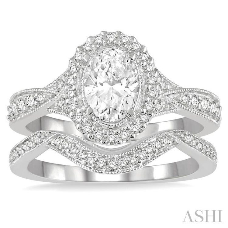 Oval Shape Diamond Wedding Set