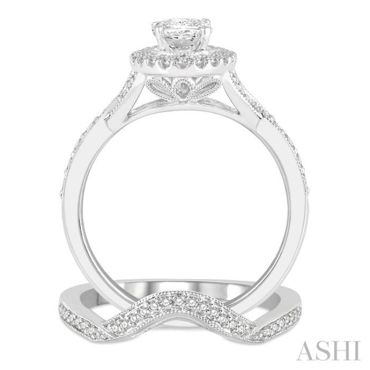 Oval Shape Diamond Wedding Set