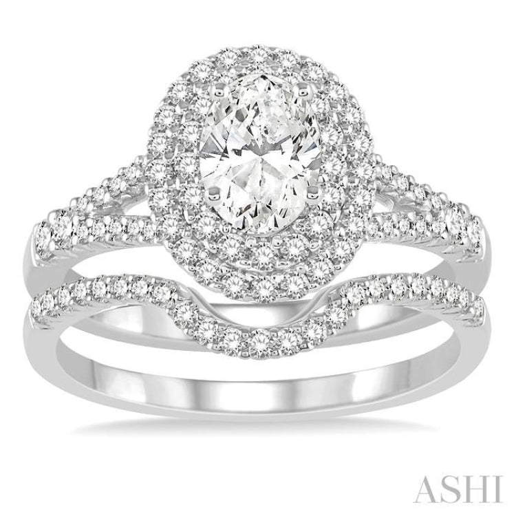 Oval Shape Diamond Wedding Set