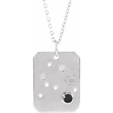 14K Yellow Natural Blue Zircon & .0075 CTW Natural Diamond Zodiac Constellation 16-18" Necklace