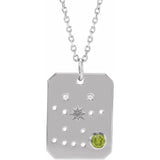 14K Yellow Natural Blue Zircon & .0075 CTW Natural Diamond Zodiac Constellation 16-18" Necklace