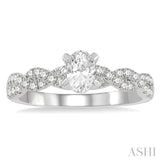 Oval Shape Semi-Mount Diamond Engagement Ring