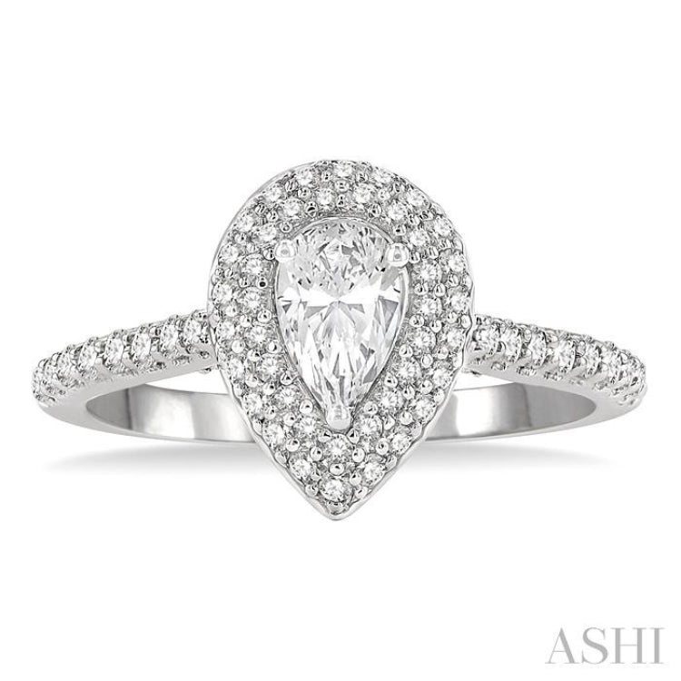 Pear Shape Semi-Mount Diamond Engagement Ring