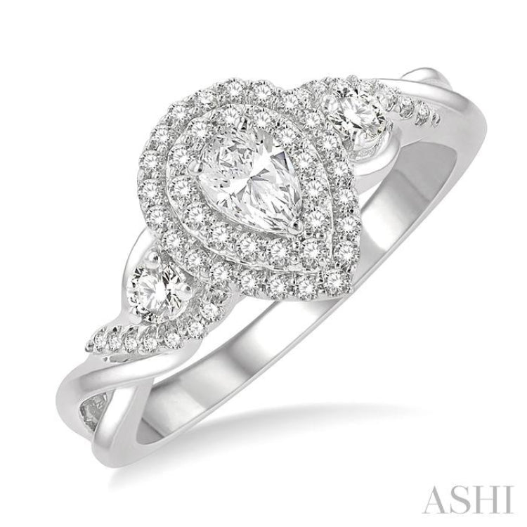 Pear Shape Semi-Mount Diamond Engagement Ring