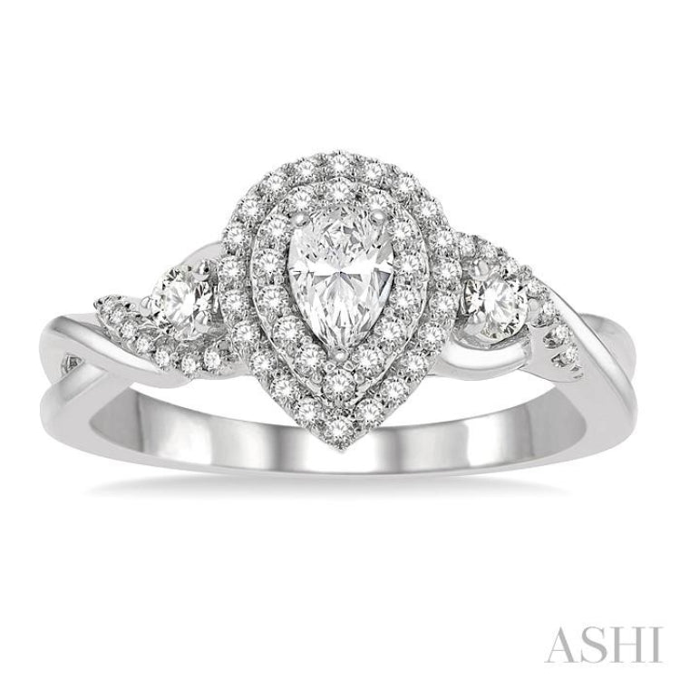 Pear Shape Semi-Mount Diamond Engagement Ring