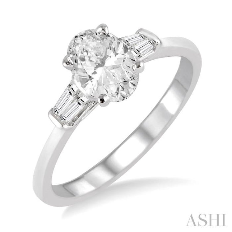 Oval Shape Semi-Mount Diamond Engagement Ring