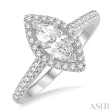 Marquise Shape Semi-Mount Diamond Engagement Ring