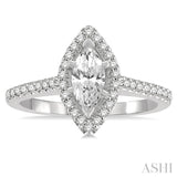 Marquise Shape Semi-Mount Diamond Engagement Ring