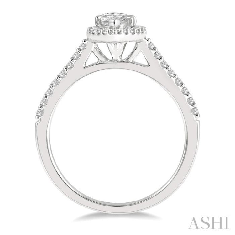 Marquise Shape Semi-Mount Diamond Engagement Ring