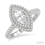 Marquise Shape Semi-Mount Diamond Engagement Ring