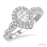 Pear Shape Semi-Mount Diamond Engagement Ring