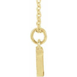 Natural Diamond Petite Block Initial Necklace