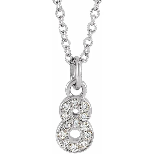 Natural Diamond Numeral Necklace - Luvona