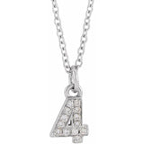 Natural Diamond Numeral Necklace - Luvona