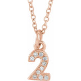 Natural Diamond Numeral Necklace - Luvona