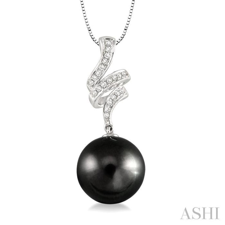 Black Pearl & Diamond Fashion Pendant