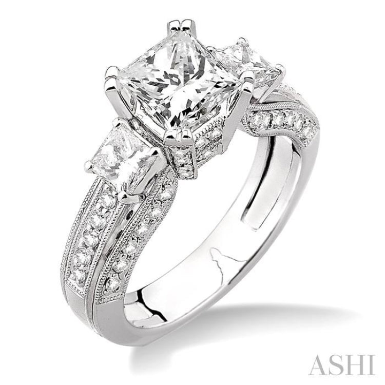 Past Present & Future Semi-Mount Diamond Engagement Ring