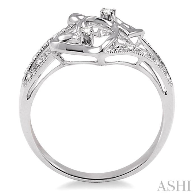 Twin Heart Shape 2 Stone Diamond Fashion Ring