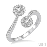 2 Stone Diamond Fashion Open Ring