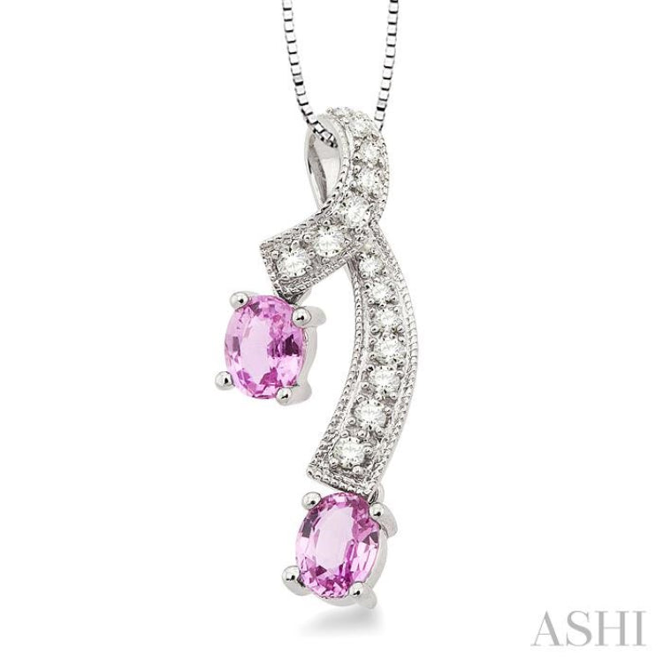 Oval Shape Gemstone & Diamond Fashion Pendant