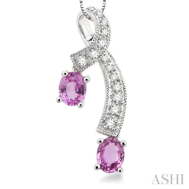 Oval Shape Gemstone & Diamond Fashion Pendant