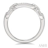 Silver Paper Clip Diamond Fashion Ring