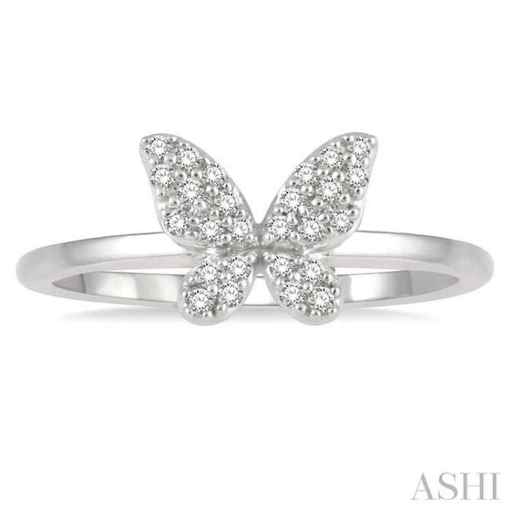 Stackable Butterfly Shape Petite Diamond Fashion Ring