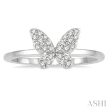 Stackable Butterfly Shape Petite Diamond Fashion Ring