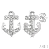 Anchor Shape Petite Diamond Fashion Earrings