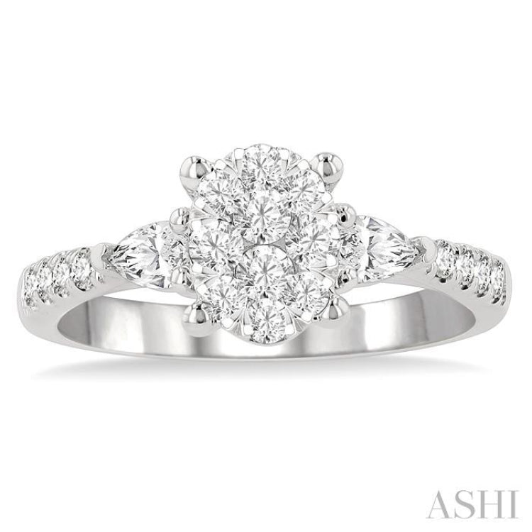 Oval Shape Lovebright Diamond Engagement Ring