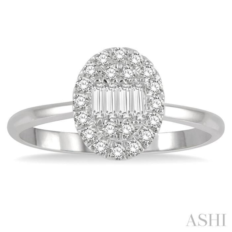 Oval Shape Fusion Diamond Fashion Ring