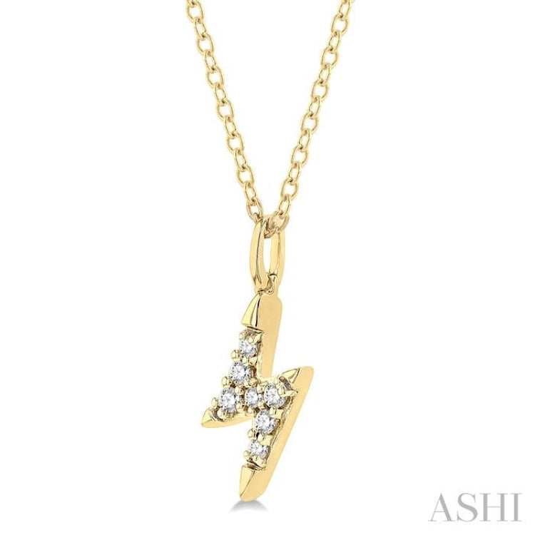 Lightning Bolt Shape Petite Diamond Fashion Pendant