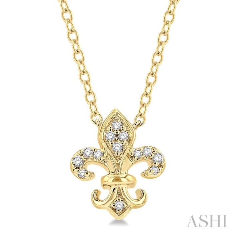 Fleur De Lis Petite Diamond Fashion Pendant