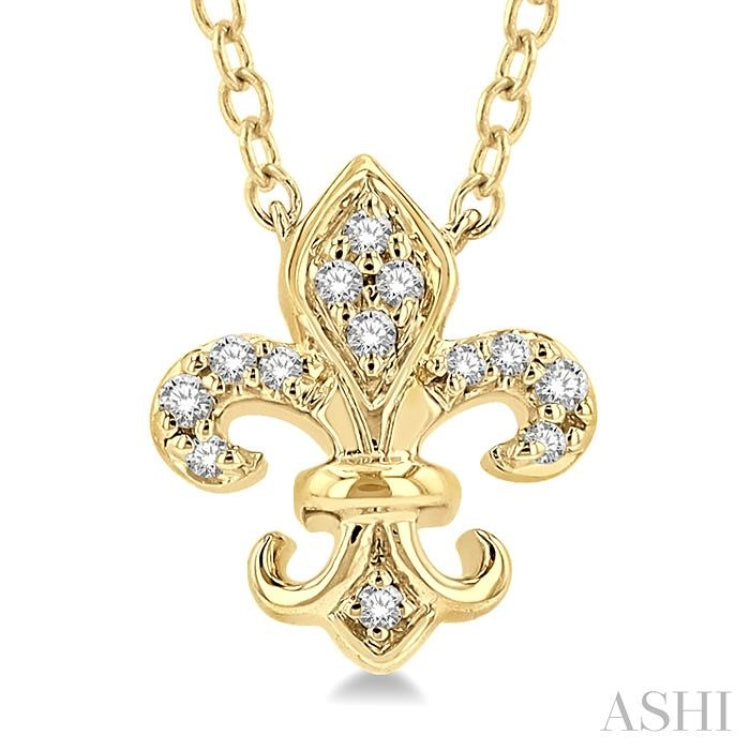 Fleur De Lis Petite Diamond Fashion Pendant