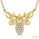 Bumble Bee Shape Petite Diamond Fashion Pendant