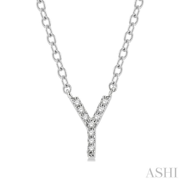 'Y' Initial Diamond Pendant