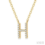 'H' Initial Diamond Pendant