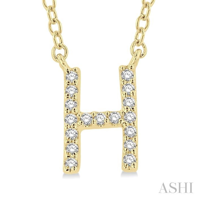 'H' Initial Diamond Pendant
