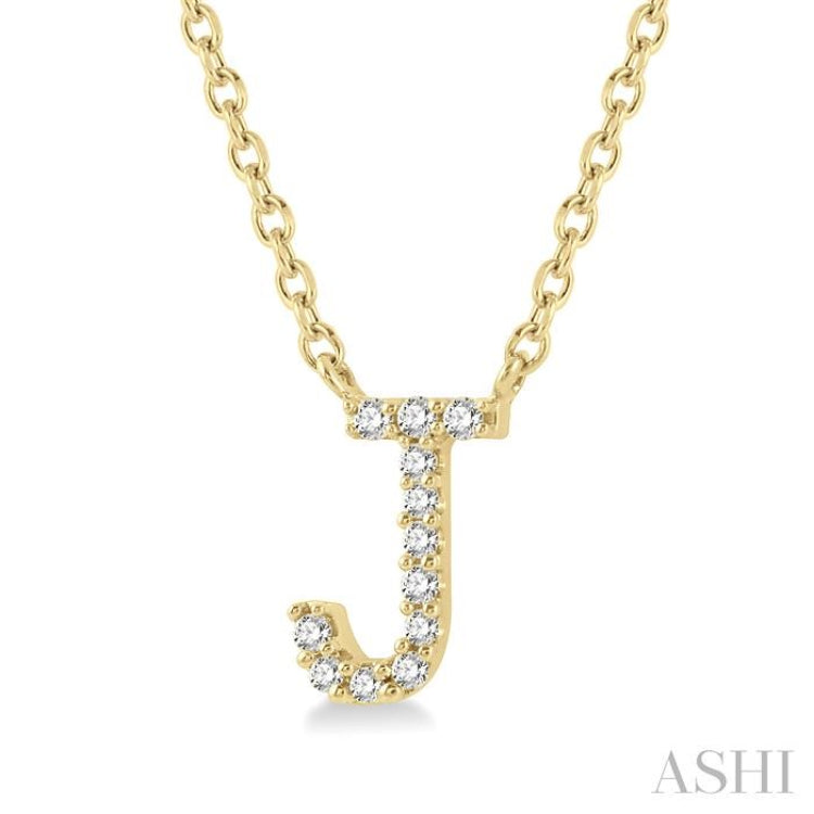 'J' Initial Diamond Pendant