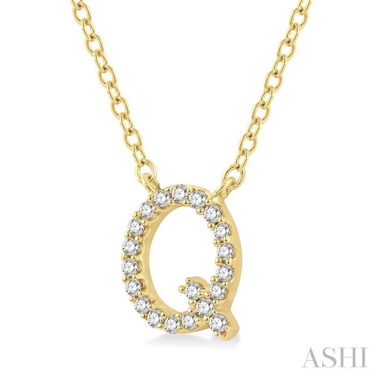 'Q' Initial Diamond Pendant