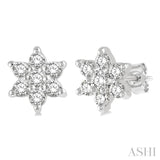 Flower Shape Petite Diamond Fashion Earrings