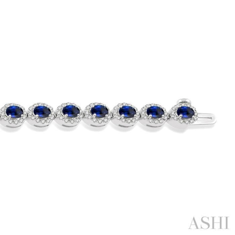 Oval Shape Gemstone & Diamond Bracelet