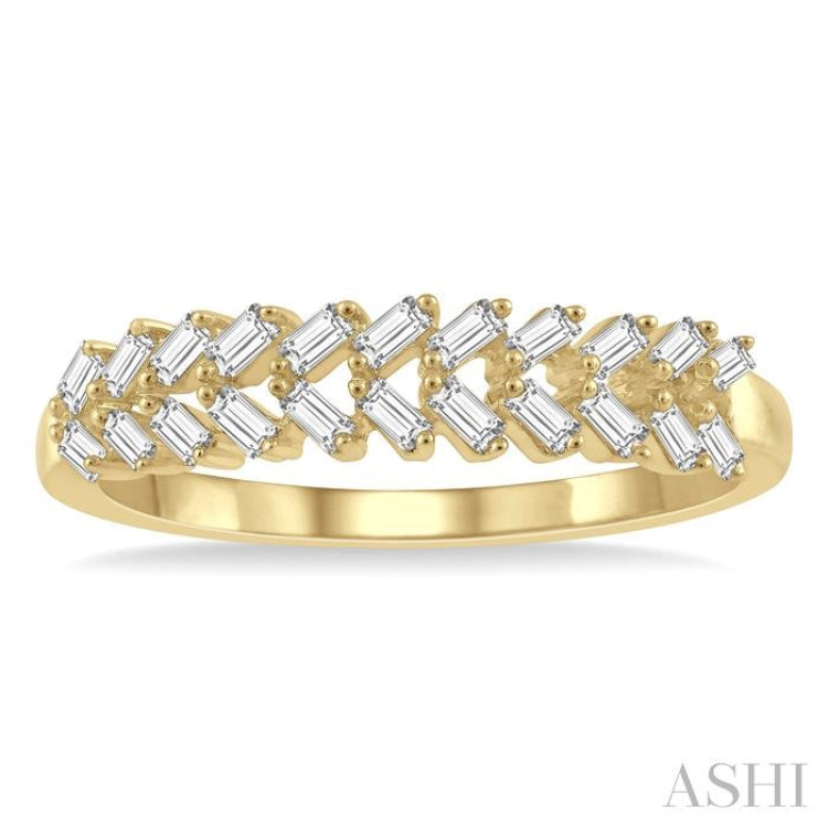 Stackable Chevron Baguette Diamond Fashion Ring