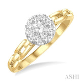 Paper Clip Lovebright Diamond Fashion Ring