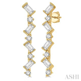 Scatter Zig-Zag Baguette Diamond Fashion Earrings