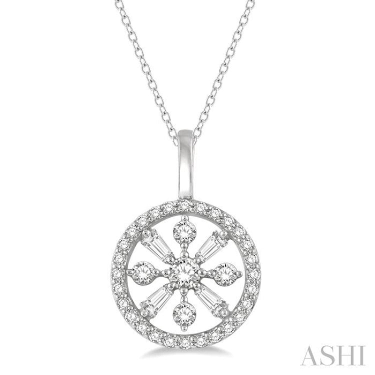 Circle Baguette Diamond Fashion Pendant